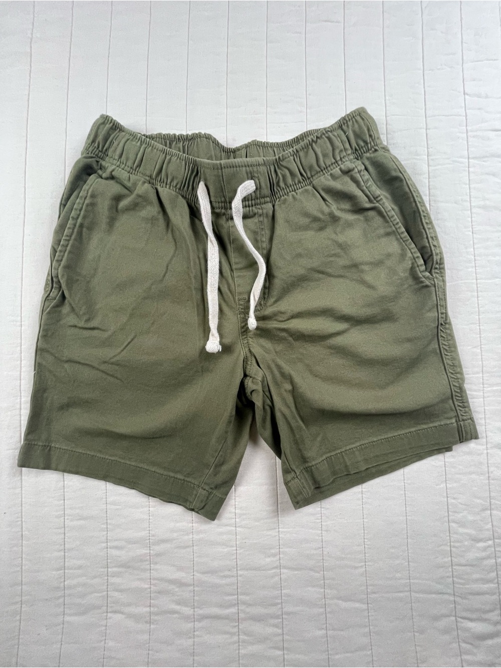 St. John's Bay Olive Drawstring cotton Shorts with White Tie small